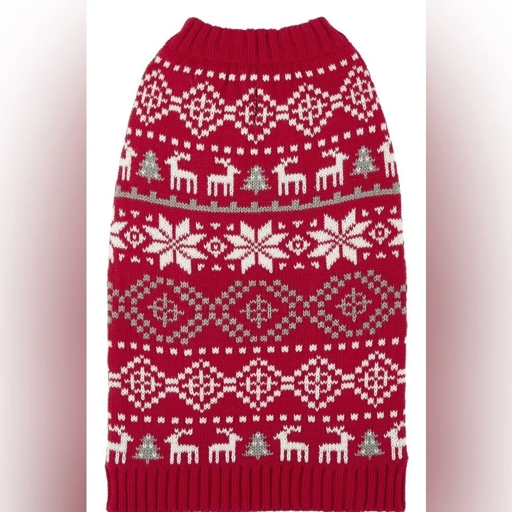 Frisco by Chewy New Dog Sweater Reindeer Fair Isle XXL Red White